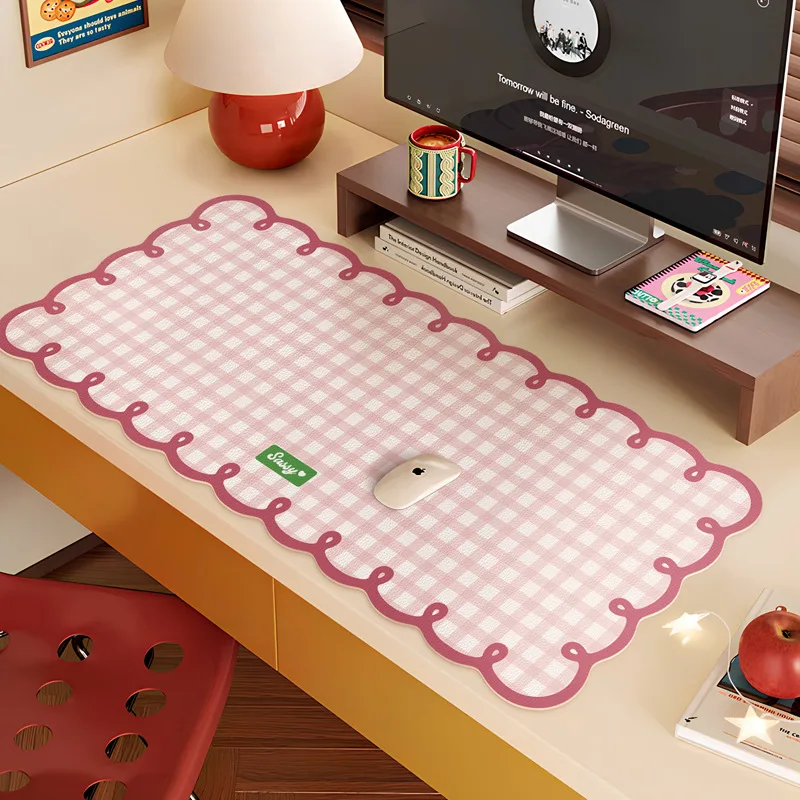 Kawaii Desk Pad 600x300mm Office Desk Mat Protector PU Waterproof Mouse Pad Keyboard Gaming Desktop Accessory Cute Mouse Pad