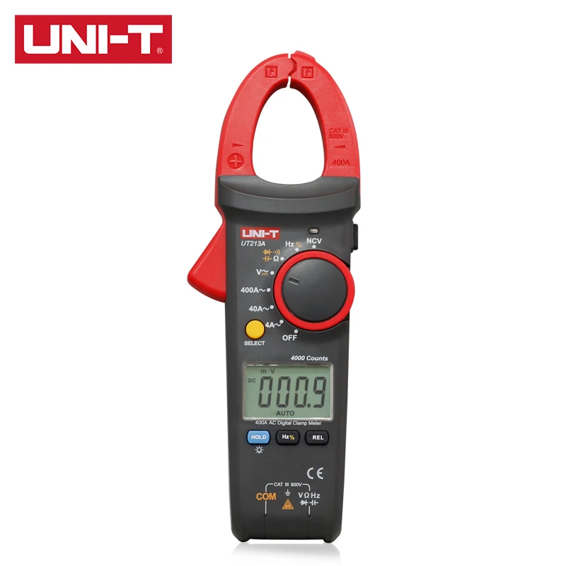 

UNI-T UT213A UT213B UT213C 400A Digital Clamp Meter True RMS LCD Backlight Function Automatic Range 3999 Words Reading NCF