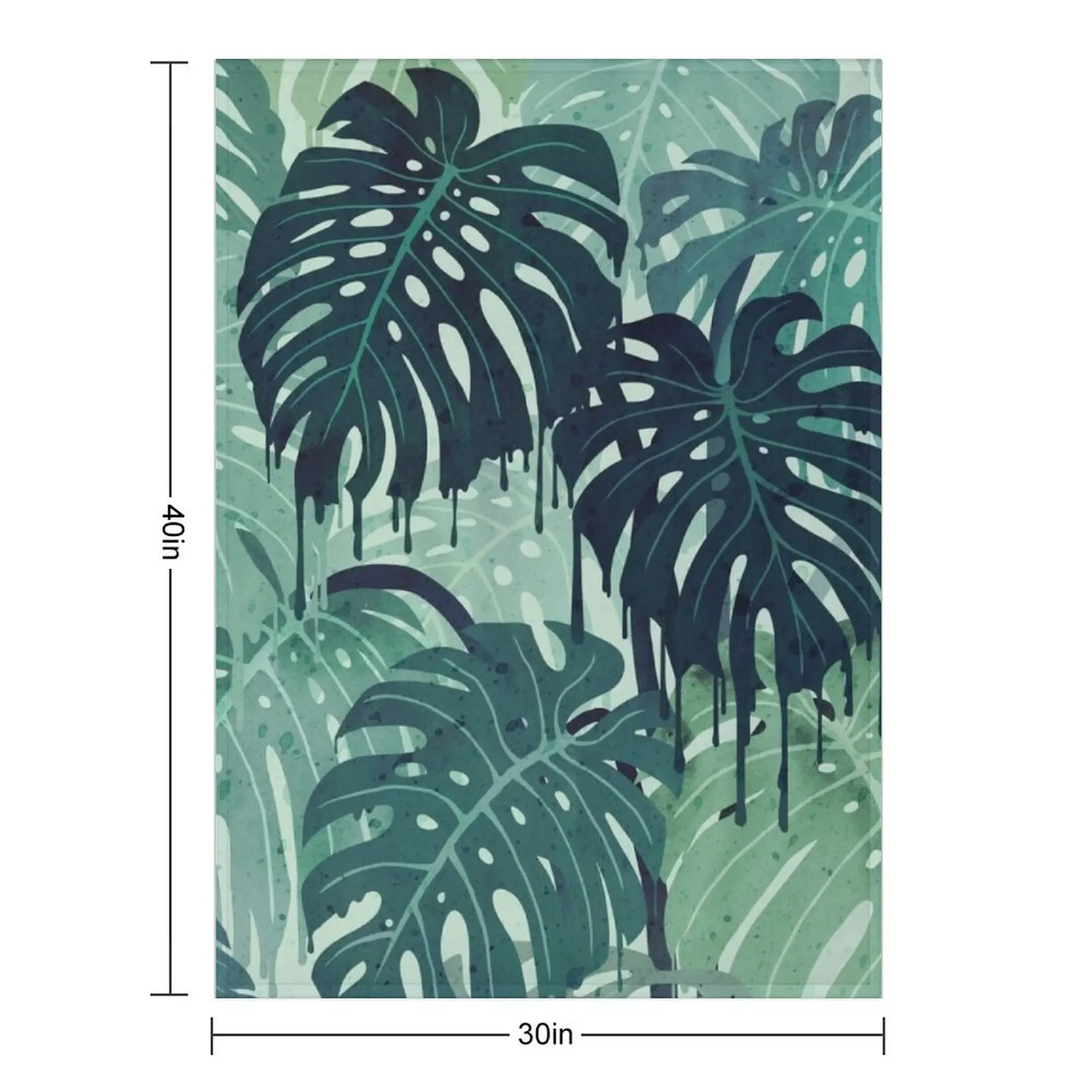 Monstera Melt (in Green) Throw Blanket Fashion Sofas Decoratives halloween blankets ands Blankets
