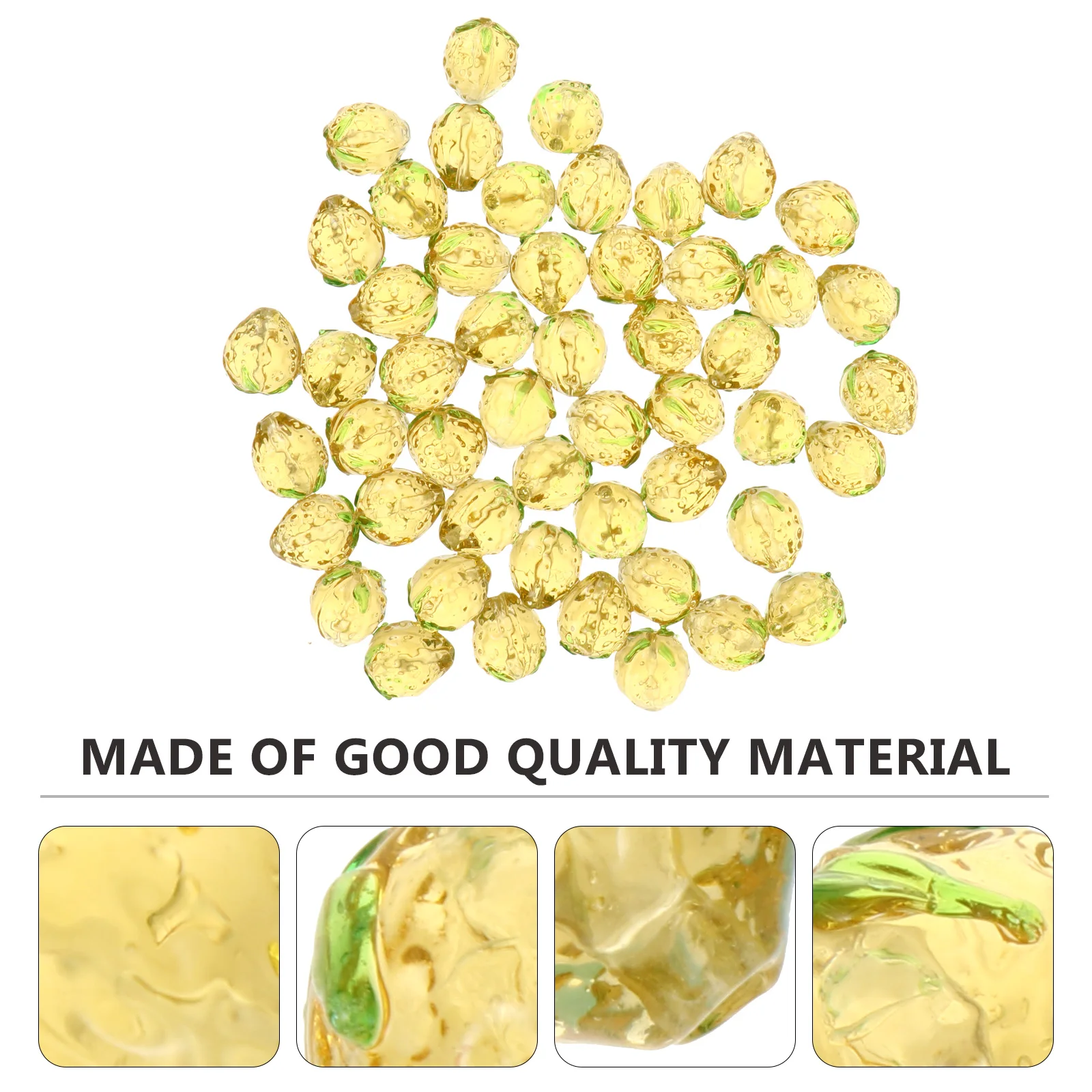 

50pcs Crystal Strawberry Beads DIY Jewelry Making Fruit Glass Charms Durable Bracelet Anklet Supplies Premium Bead Set Smooth