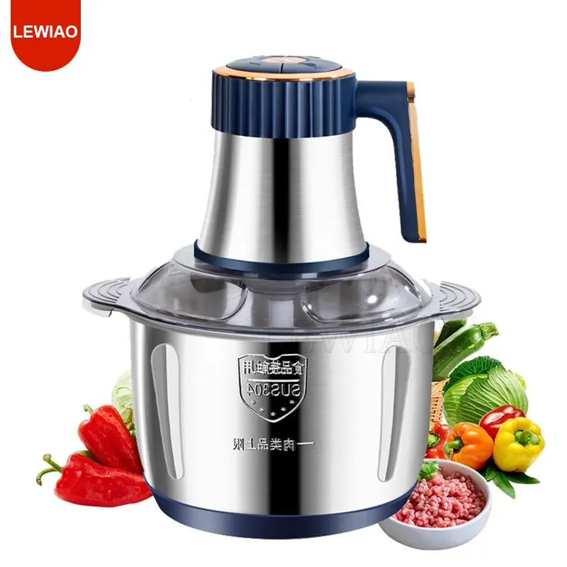 5L Electric Meat Grinder Multifunctional Food Chopper Stainless Steel Vegetable Slicer Processor Kitchen Blender