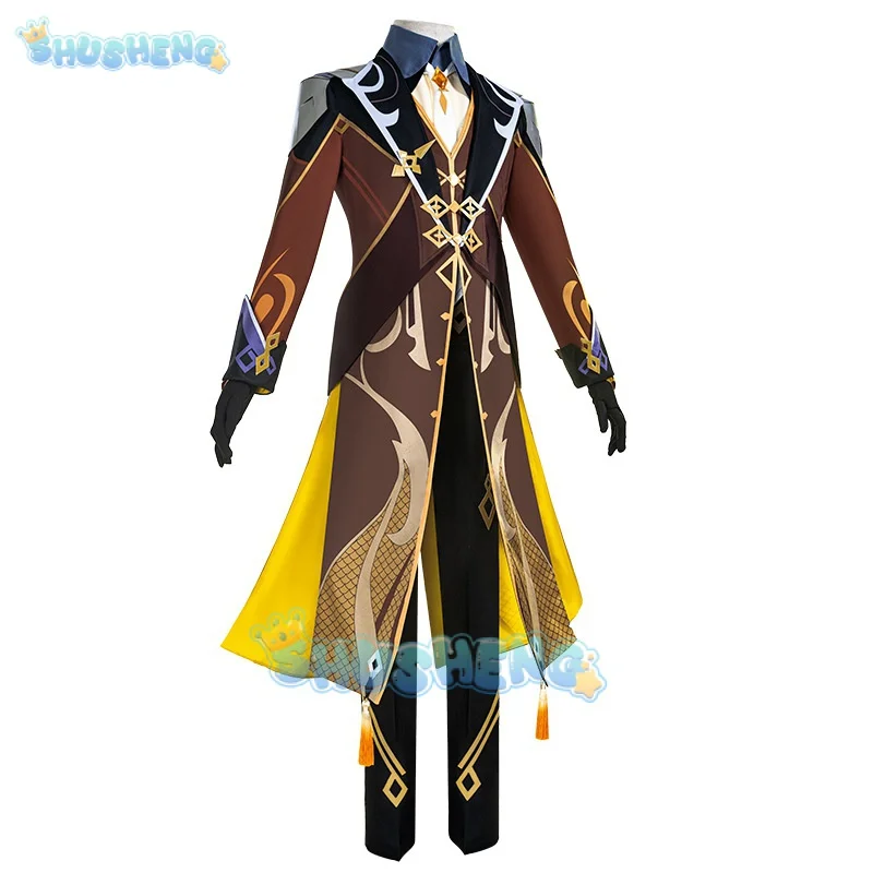 Genshin Impact Cosplay Zhongli Costume Zhong Li cos for Men Christmas Halloween