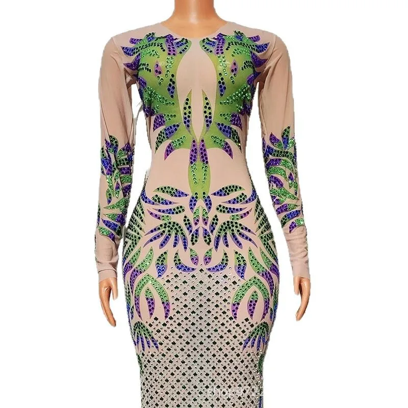 

Сексуальное элитное платье контрастного цвета, модель для взрослых, модная одежда для подиума, одежда для выступлений в коммерческом стиле для певицы, Vestido Piedras