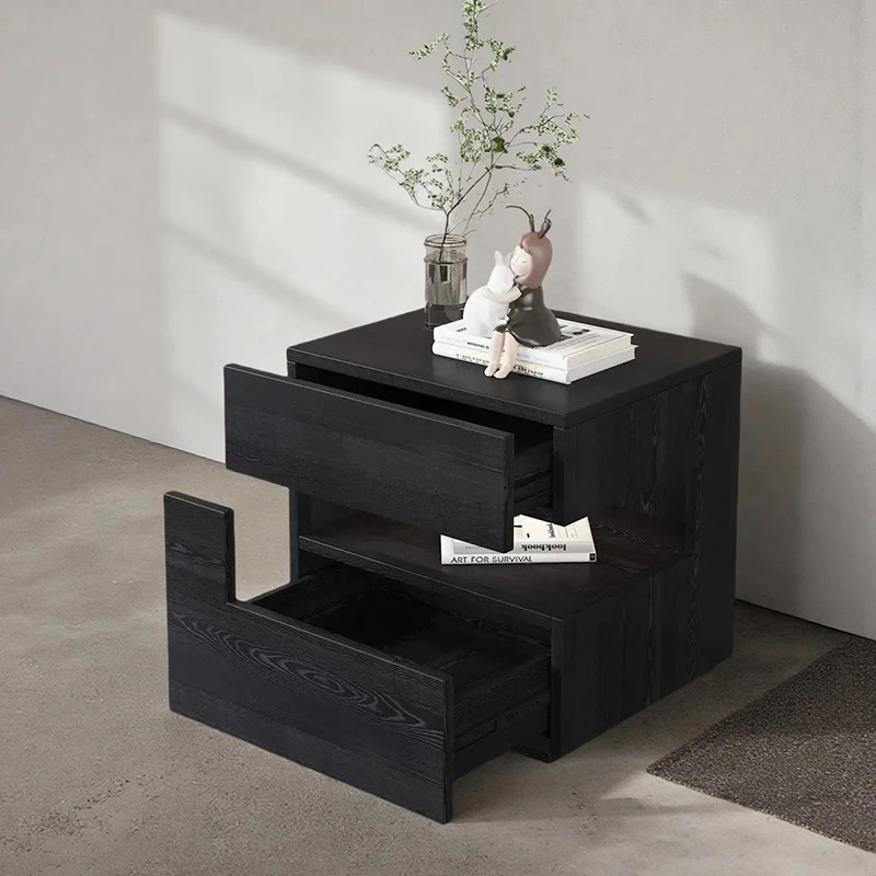 

Wood Mobile Bedside Table Bedroom Coffee Cabinets Drawers Luxury Storage Organizer Nightstand Modern Muebles Trendy Furniture