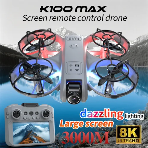 8K HD K100 MAX UAV juguete GPS Drones cámara de pantalla grande 5KM rango HD cámaras duales evitación de obstáculos fotografía Quadcopter regalos