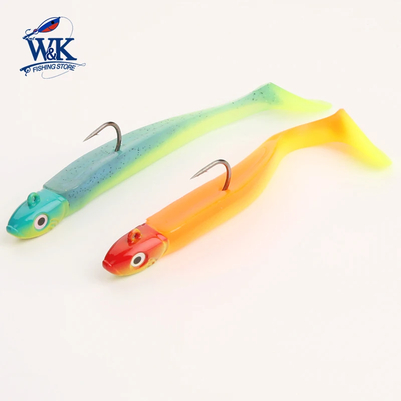 

2023 Hot-Sale Soft Bait 15g Jig Head 10cm Paddle Tail Shad Lure 2 set/pk Fishing Lure Kits for Seabass Saltwater Swimbait