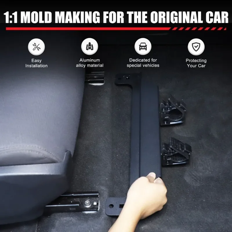 

For Toyota Tundra 2022-2025 Aluminum Alloy Black Car Under Seat Flashlight Holder Bracket Interior Car Accessories