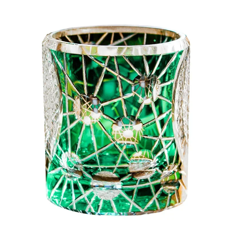 Glass Edo Cut Handmade Light Luxury Whiskey Cup Light Luxury High-end Wine Glass Gift Box