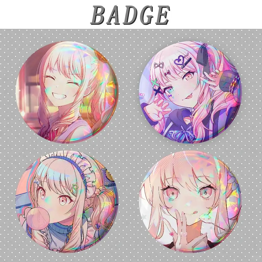 P-Project SEKAI  Game Akiyama Mizuki Badges Round Brooch Cute Cartoon Idol Cosplay Badges DIY Backpack Clothing Jewelry Pins