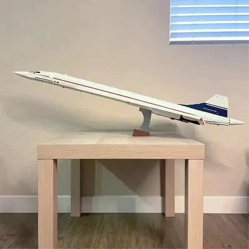 

2083 Particle Creative Series Birthday Gift Ornament Concorde Aircraft Model Large Ornament Boys Assemble Building Block Toy
