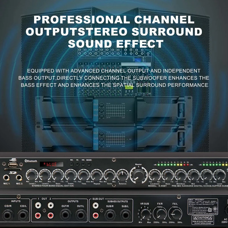 Professional Sound Peripheral Equipments Stereo Digital Reverberation Multi Effect DSP Processor Audio Processor