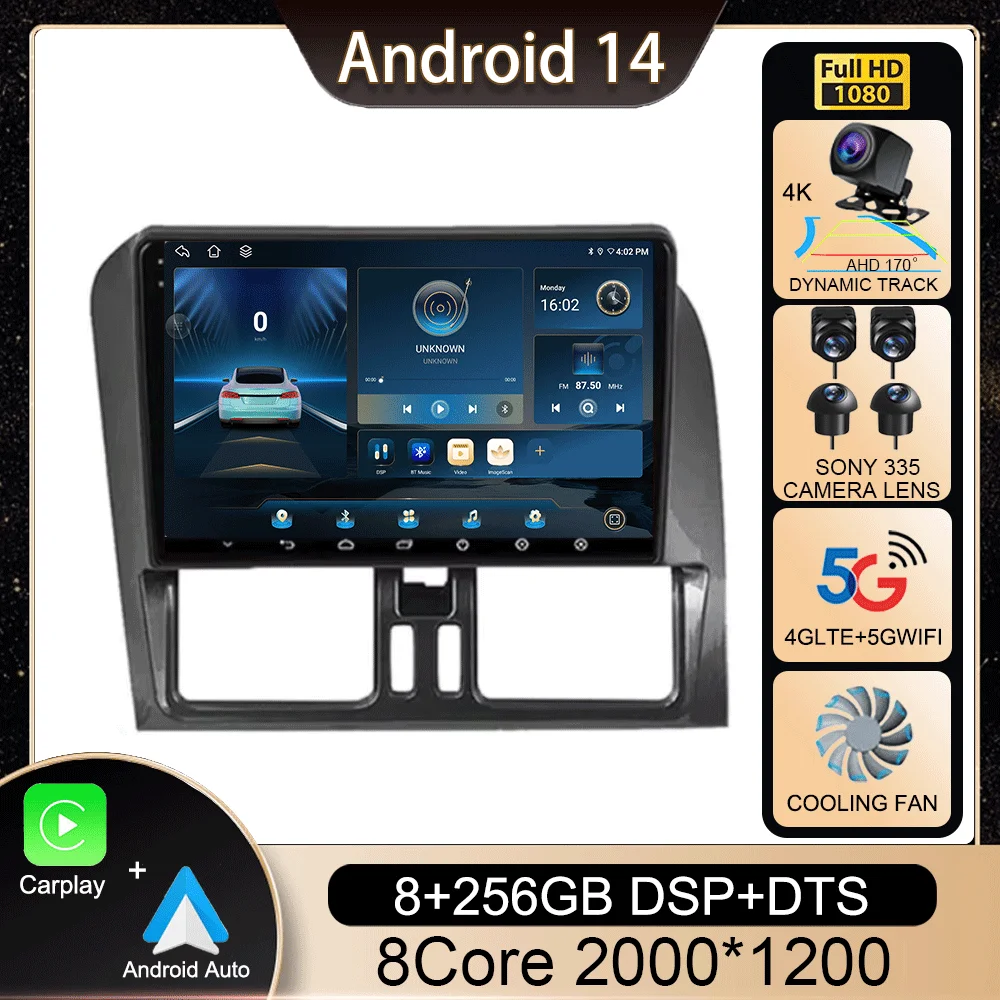 

Multimedia Player Android 14 Car Radio For Volvo XC60 que 1 2008 2009 2010 2012 2013 4G GPS BT Carplay 2din DVD autoStereo