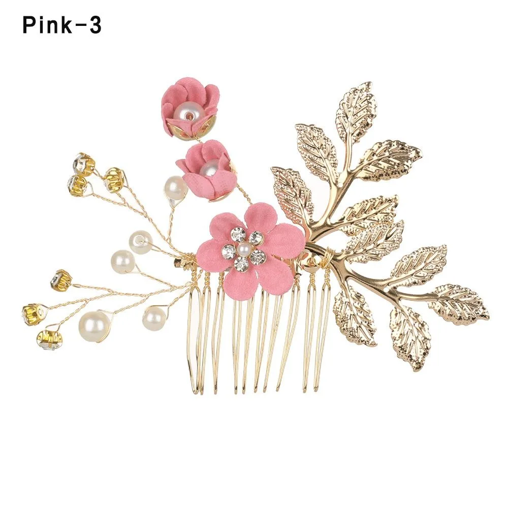 Romantic Bride Hair Jewelry Wedding Bridal Clips Hair Combs Flower Hair Pin Leaves Tiara