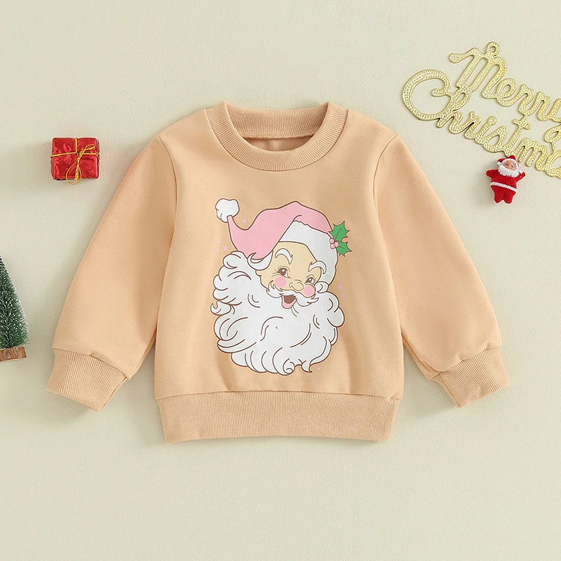 2023-09-05 Lioraitiin 0-24M Toddler Kids Boys Girls Christmas Sweatshirt Romper Santa Claus Printed Long Sleeve Pullover Tops