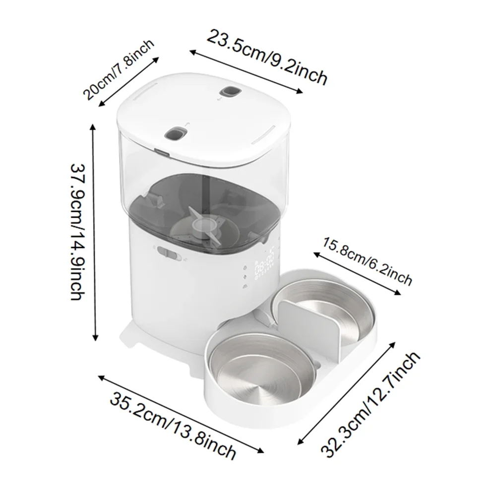 Alimento seco automático para gatos de 6L con diseño sin obstrucciones, alimentador automático para gatos con Wifi, TUYA, alimentador inteligente automático para mascotas, venta al por mayor de fábrica