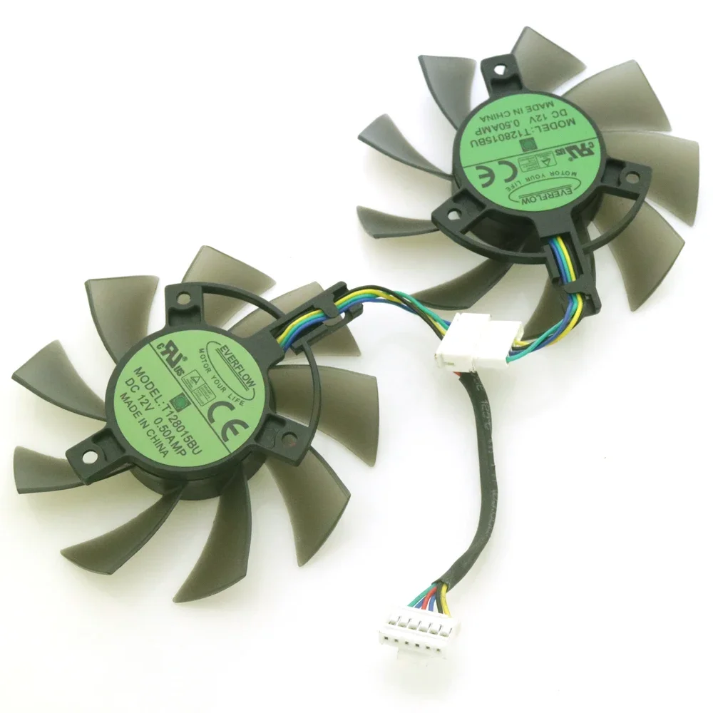 2pcs/lot FD8015U12D T128015BU 75mm 0.50AMP 6Pin For ASUS TUF-GTX RTX2060 GTX1660ti 1660 1650 TUF Graphics Video Card VGA Fan