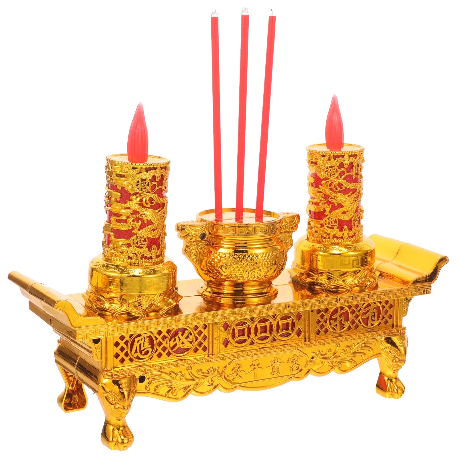 LED Retro Chinese Style Buddha Lamp for Buddhist Worship Decoration Warm Sacred Atmosphere LED Electric Candles