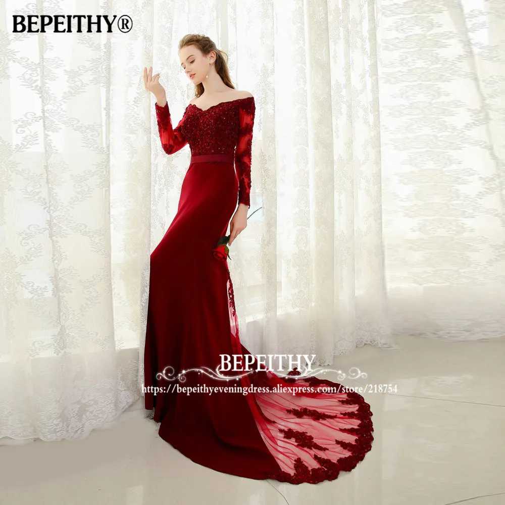 BEPEITHY Customized Mermaid Evening Dress Lace Top Bodice Slim Line Bridesmaid Dresses Fast Shipping Charming Prom Dress 2023