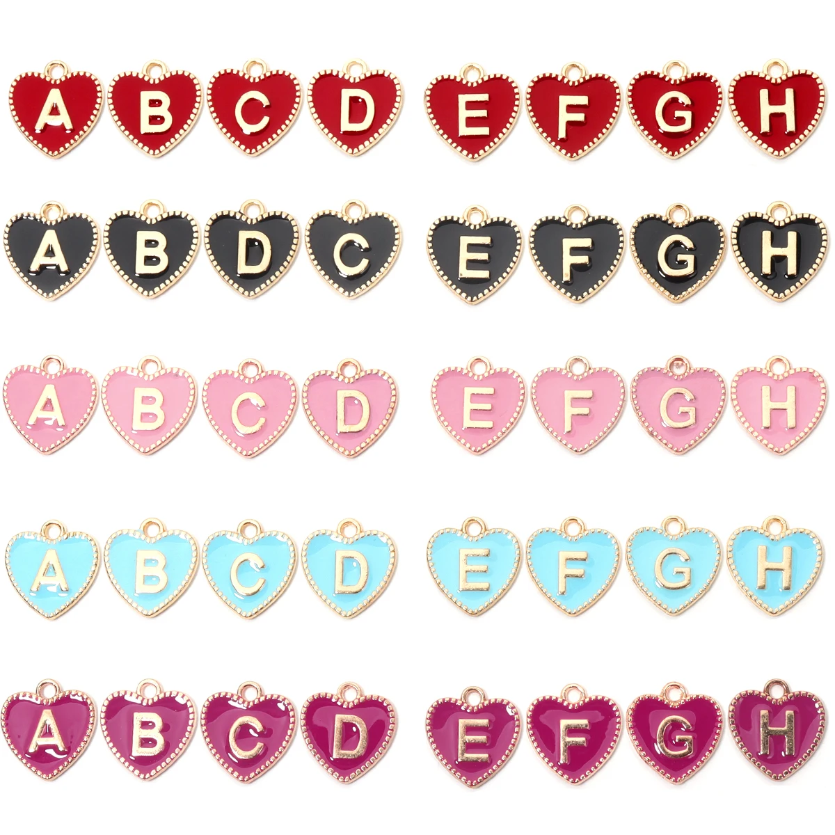 26pcs A-Z Letter Alloy Pendant Color Alphabet Enamel Dripping Oil Charms Bead for DIY Neckalce Bracelet Jewelry Making Accessory