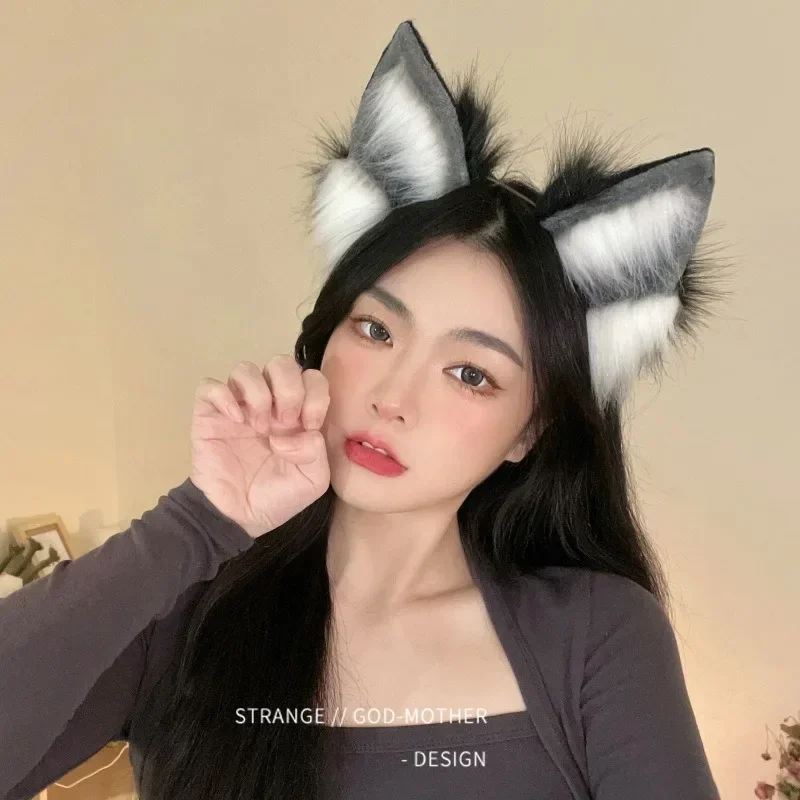 

RT01 Lolita Cosplay Cat Ears Headband Anime Dance Party Costume Wolf Fox Ear Plush Hairband Girls Kawaii Hair Accessories Pr&Gf1