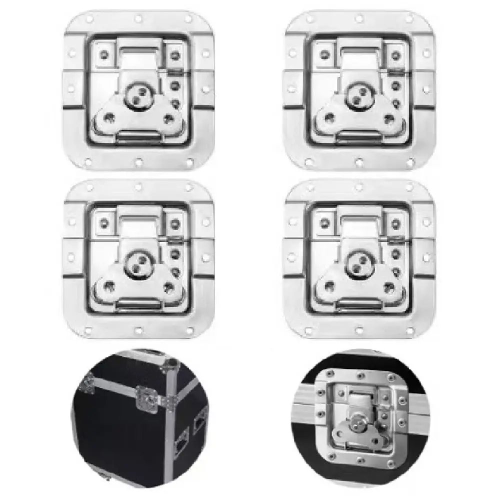 4Pcs Spring Loaded Butterfly Twist Lock Buckle Recessed Mount Heavy Duty Air Box Lock Alloy Security Lock Flight Case Lock