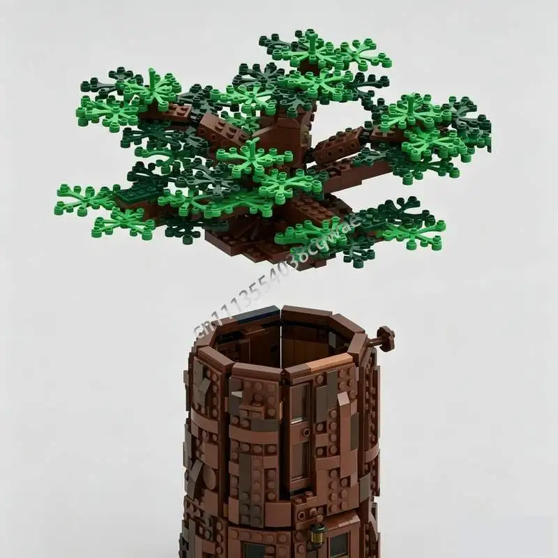 1515PCS Tree House MOC Building Blocks Assembly Creative Nature Model Custom Puzzle Educational Collectible Display Holiday Gift