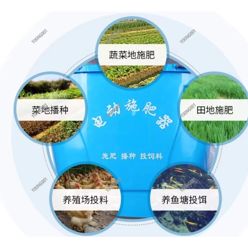 Multifunctional Backpack Electric Fertilizer Spreader, 2-in-1 Farm Seeder & Lobster Aquaculture Feeding Machine for Agriculture