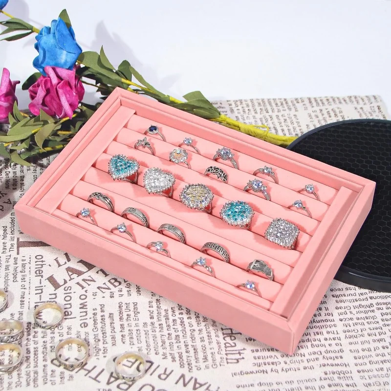 

Ring Holder Display Tray Jewelry Organizer Stands for Selling Rings Earrings Show