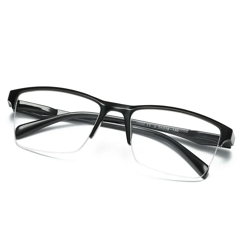 Ultraleichte quadratische Halbrahmen-Lesebrille, Presbyopie-Brille für Männer und Frauen +0,75 1 1,25 1,5 1,75 2 2,25 2,5 2,75 bis 4