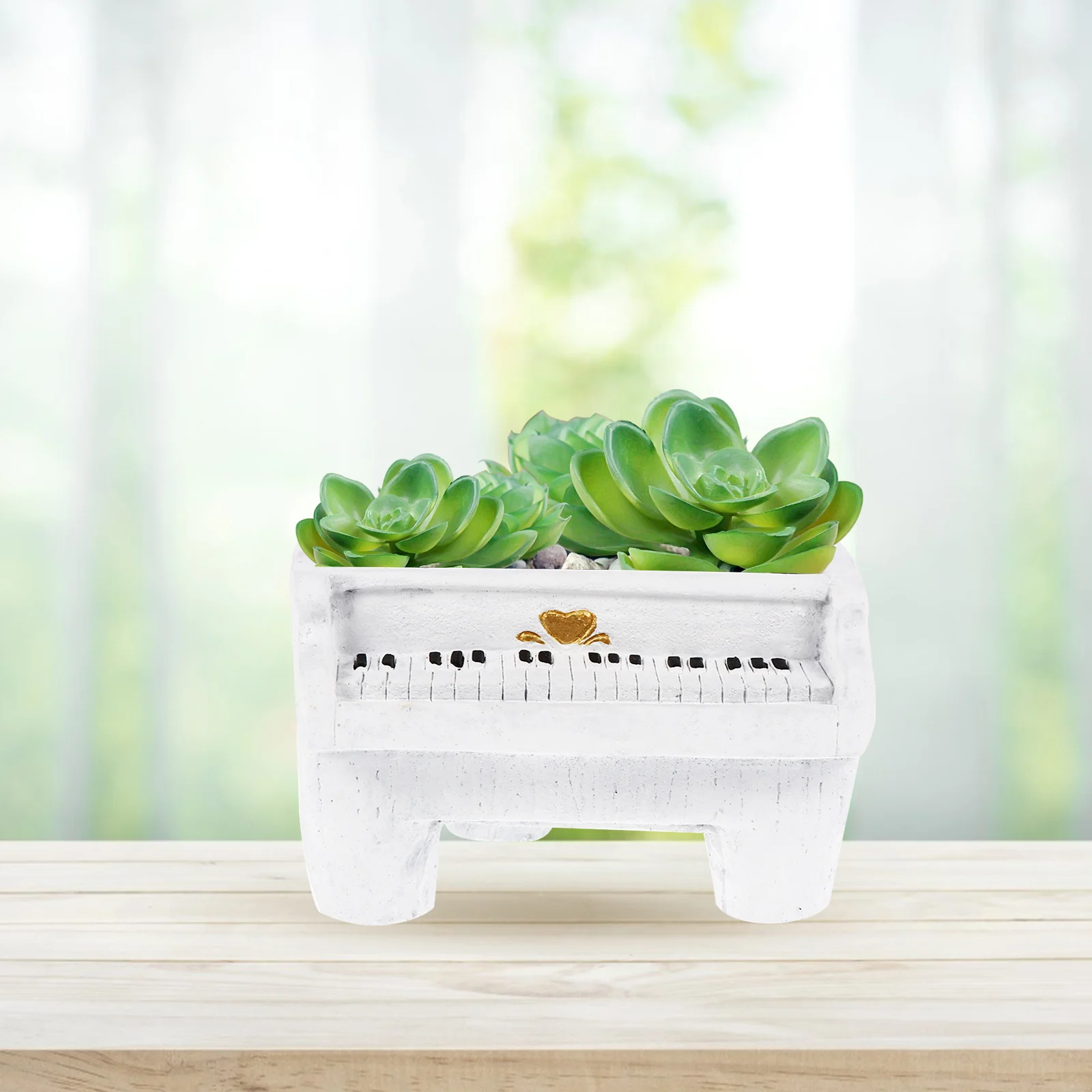 

Flowerpot Gardening Succulent Pots for Indoor Plants Desktop Cement Piano Vintage Vase