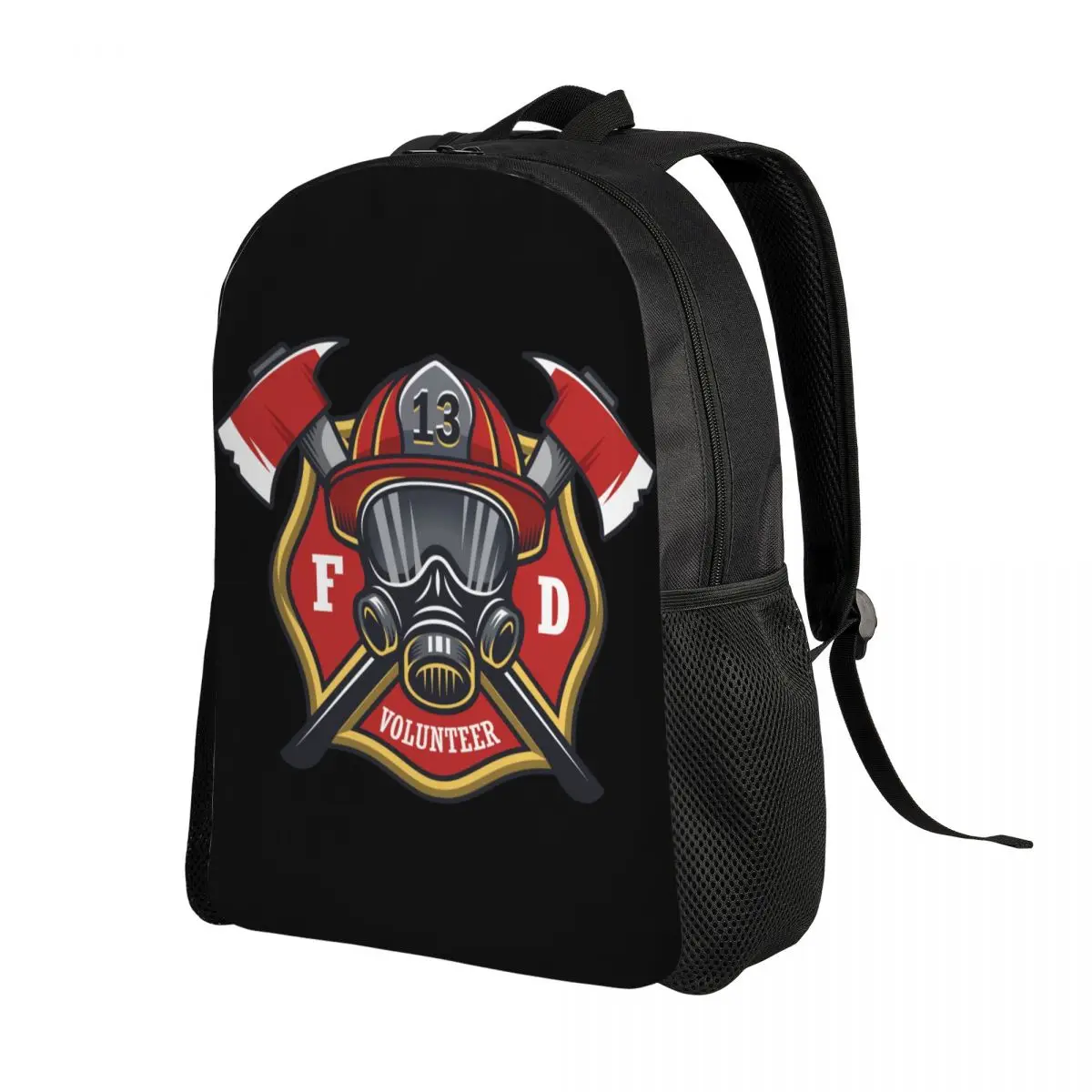 Customized Firefighter Skull Backpack for Men Women Water Resistant College School Fireman Fire Rescue Bag Printing Bookbag