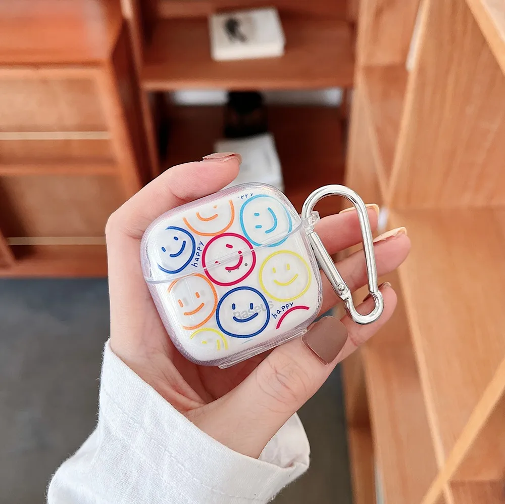 Cute Astronaut Smile Protective Earphone Case for Baseus E8 TWS Bluetooth Headphones Boxs Baseus E3 E8 Earbuds Cover With Hook