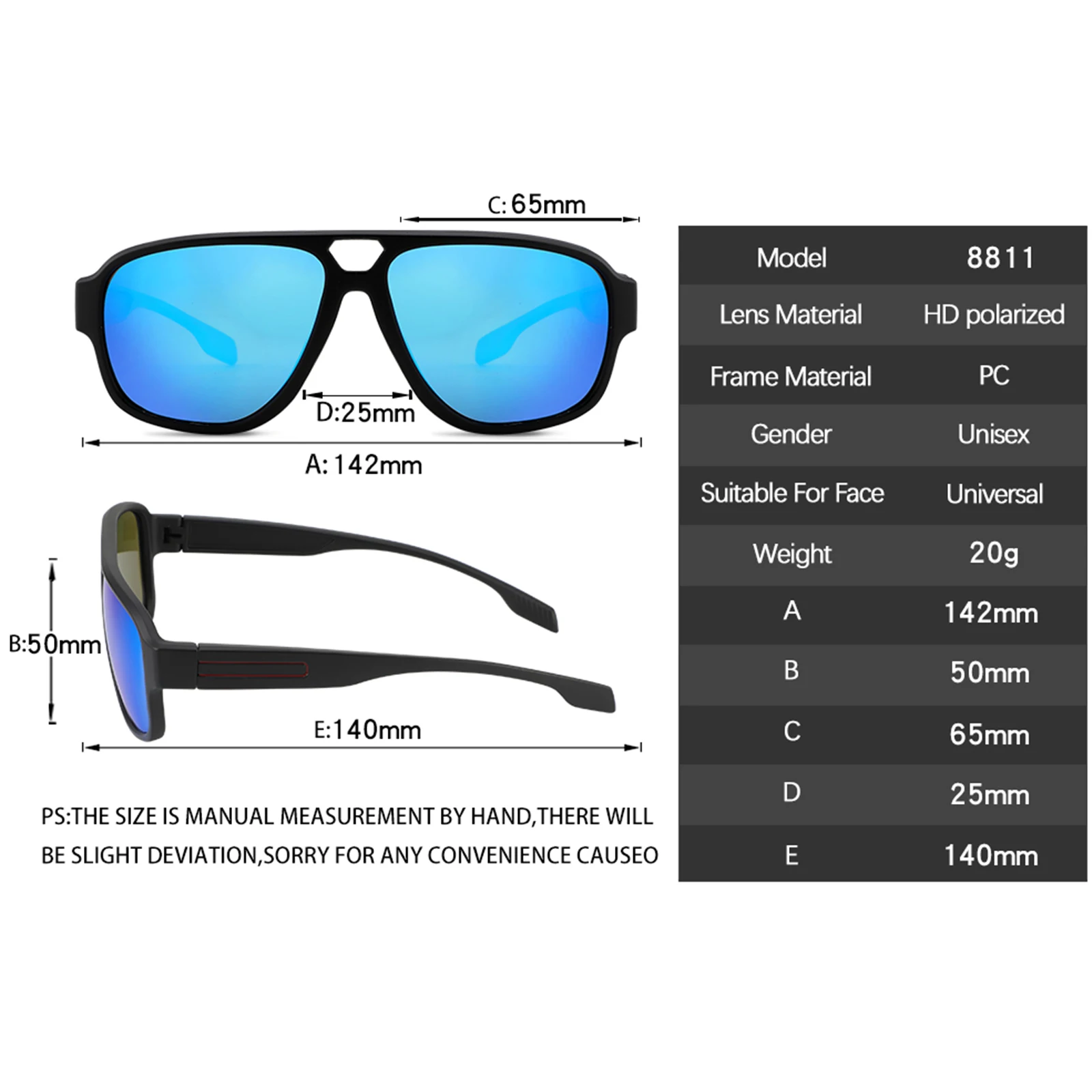 نظارات شمسية TR Cool Straightforward عصرية وكلاسيكية للرجال أو النساء UV400