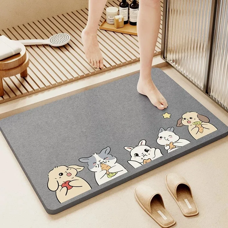 VIKAMA New Model Siliceous Mud Rug Bathroom And Toilet Waterproof Anti-Slip Floor Mat For Home Decoration