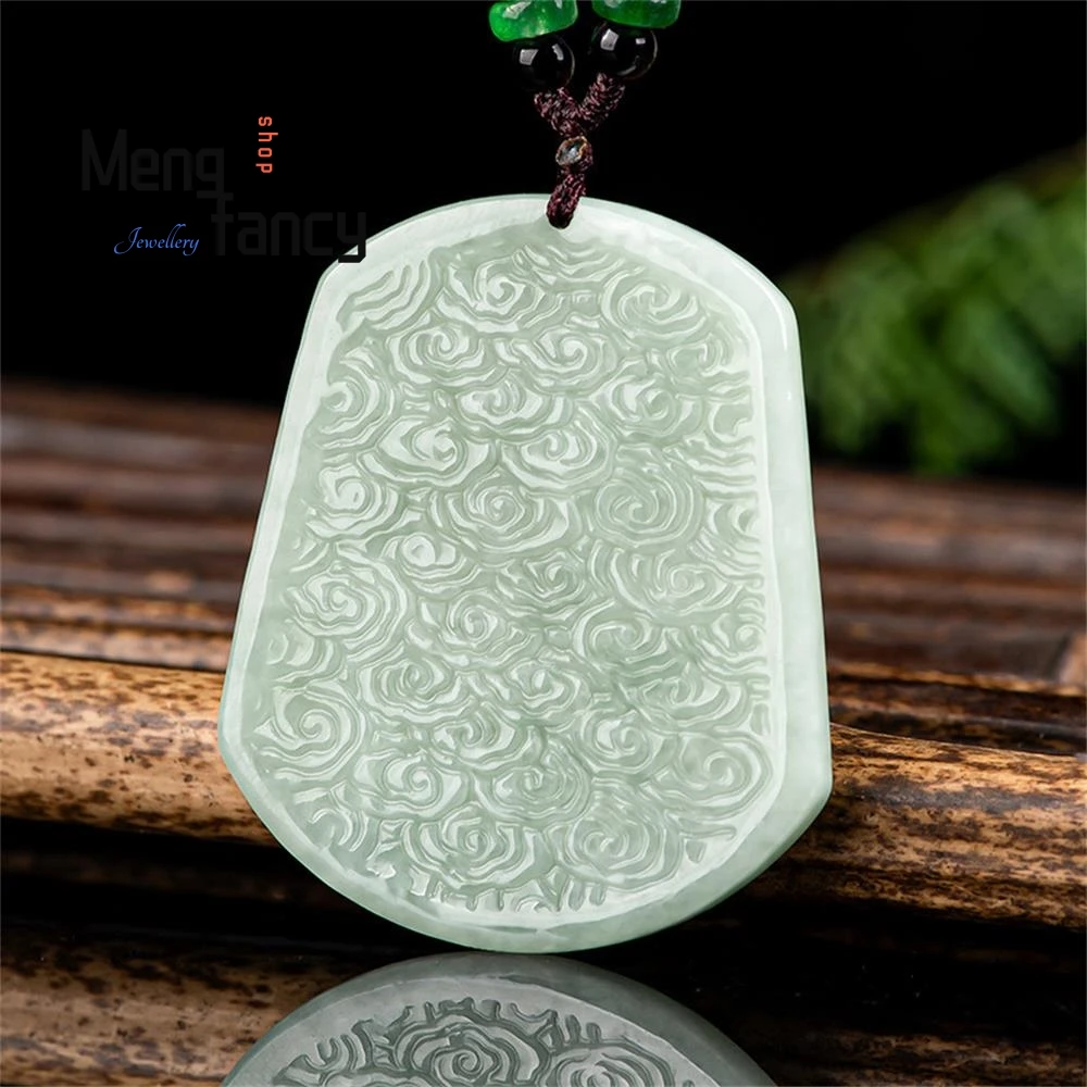 البورمية الطبيعية A-الصف الجاديت الفول متنوعة قوان قونغ الصواعق رقيقة مثل الغيوم قلادة من اليشم موضة غرامة مجوهرات