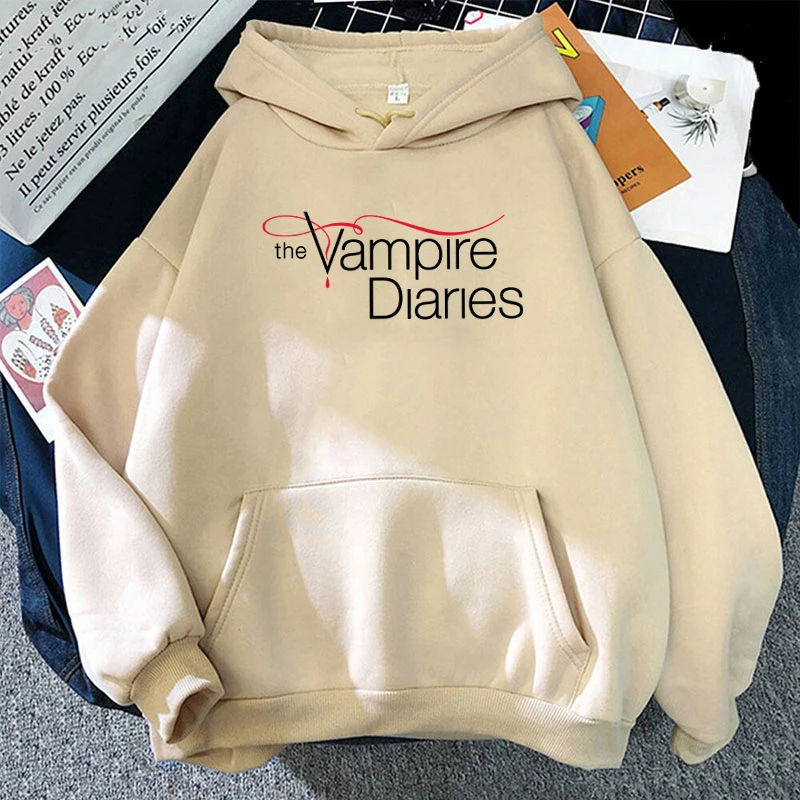 Neuer The Vampire Diaries Print Hoodie für Damen und Herren, lässige Oberteile, Herbst- und Winter-Sweatshirts, langärmelig, Harajuku-Pullover – Detail 4