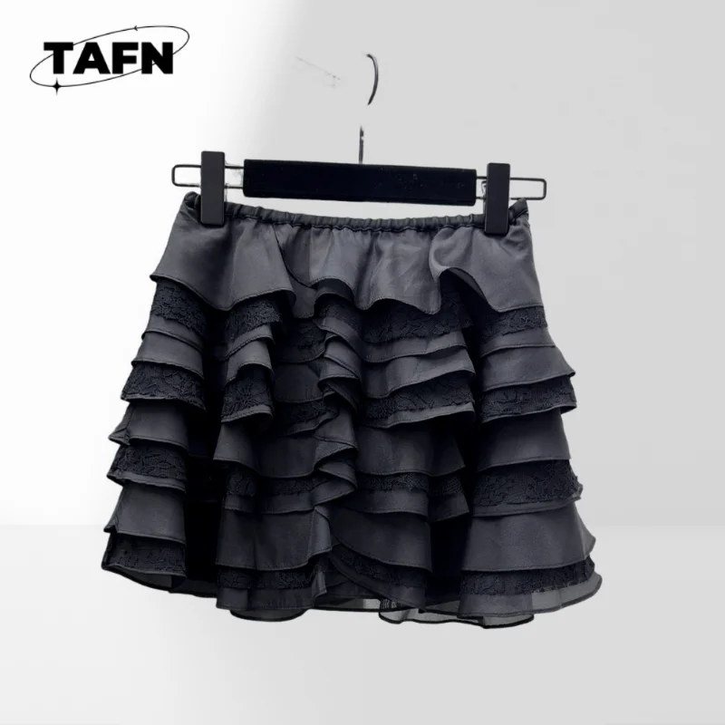 Jupe patineuse taille haute pour femmes, Mini jupe fluide décontractée, Look polyvalent, AJ1603