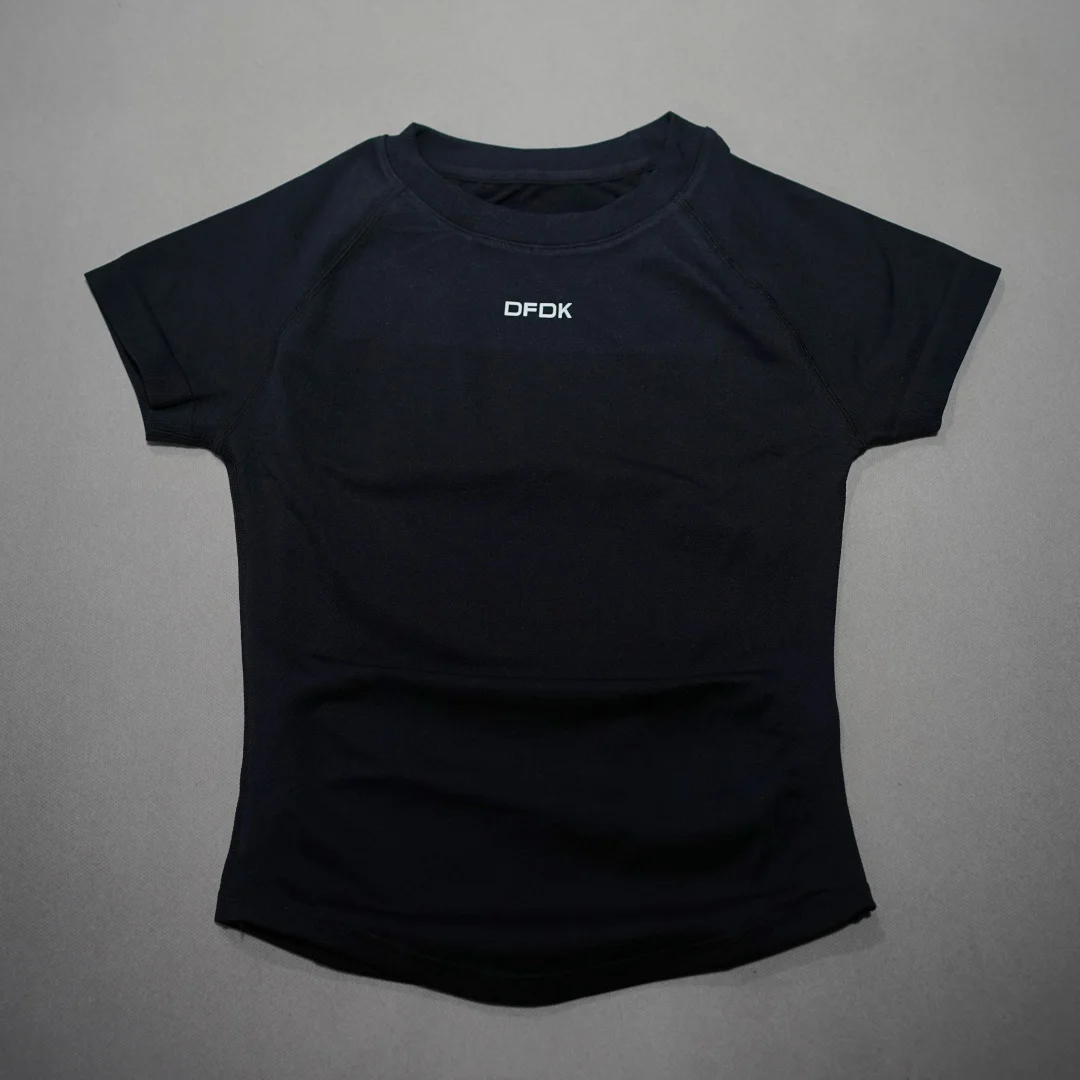 DFDK 2026 New Quick Dry Sports T-shirt Women Round Neck Short Sleeve Breathable Elastic Slim Fit Gym Yoga Running Workout Tops image 3