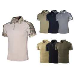 Tactical T-Shirts Mens Outdoor Sport Tee Quick Dry Short Sleeve Shirt Hiking Hunting Combat Men Camo Clothing