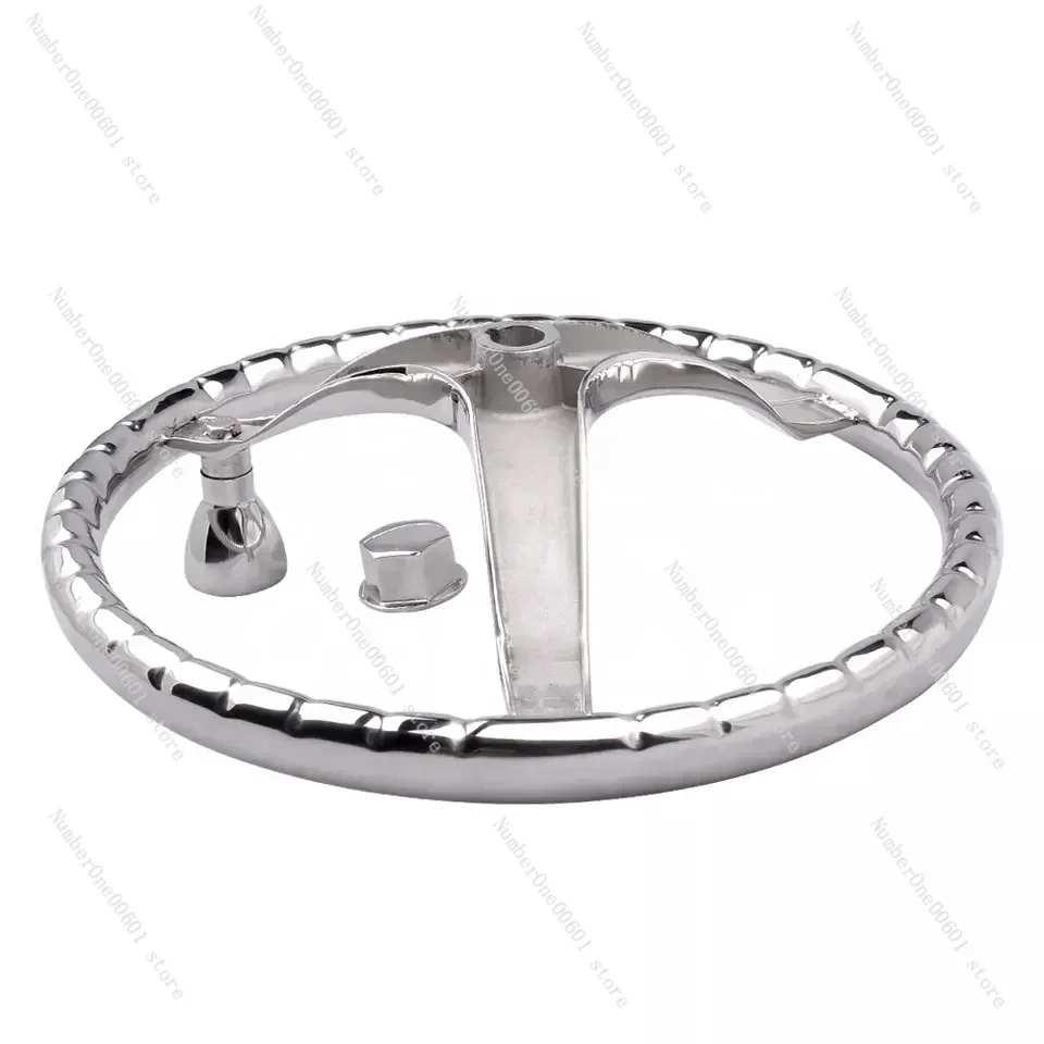 China Manufacture Boat Parts Marine Grade 316 Stainless Steel 3 Spoke 13.5inch Heavy Duty Steering Wheel