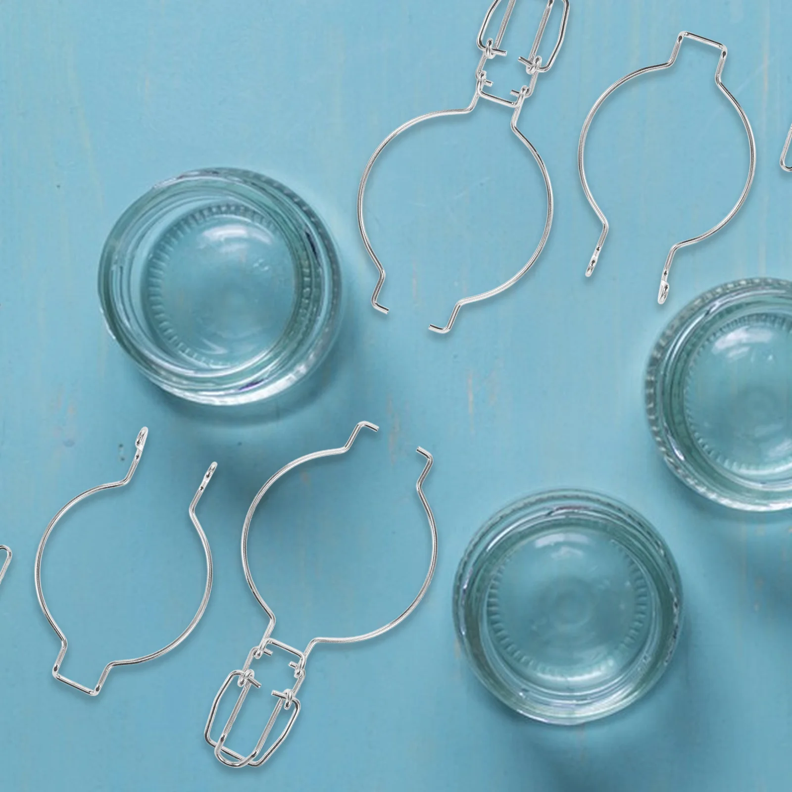 

10pcs Stainless Steel Wire Lock Buckles For Glass Sealed Jars Metal Fastenings Leak-Proof Sealing Can Buckle Reinforced