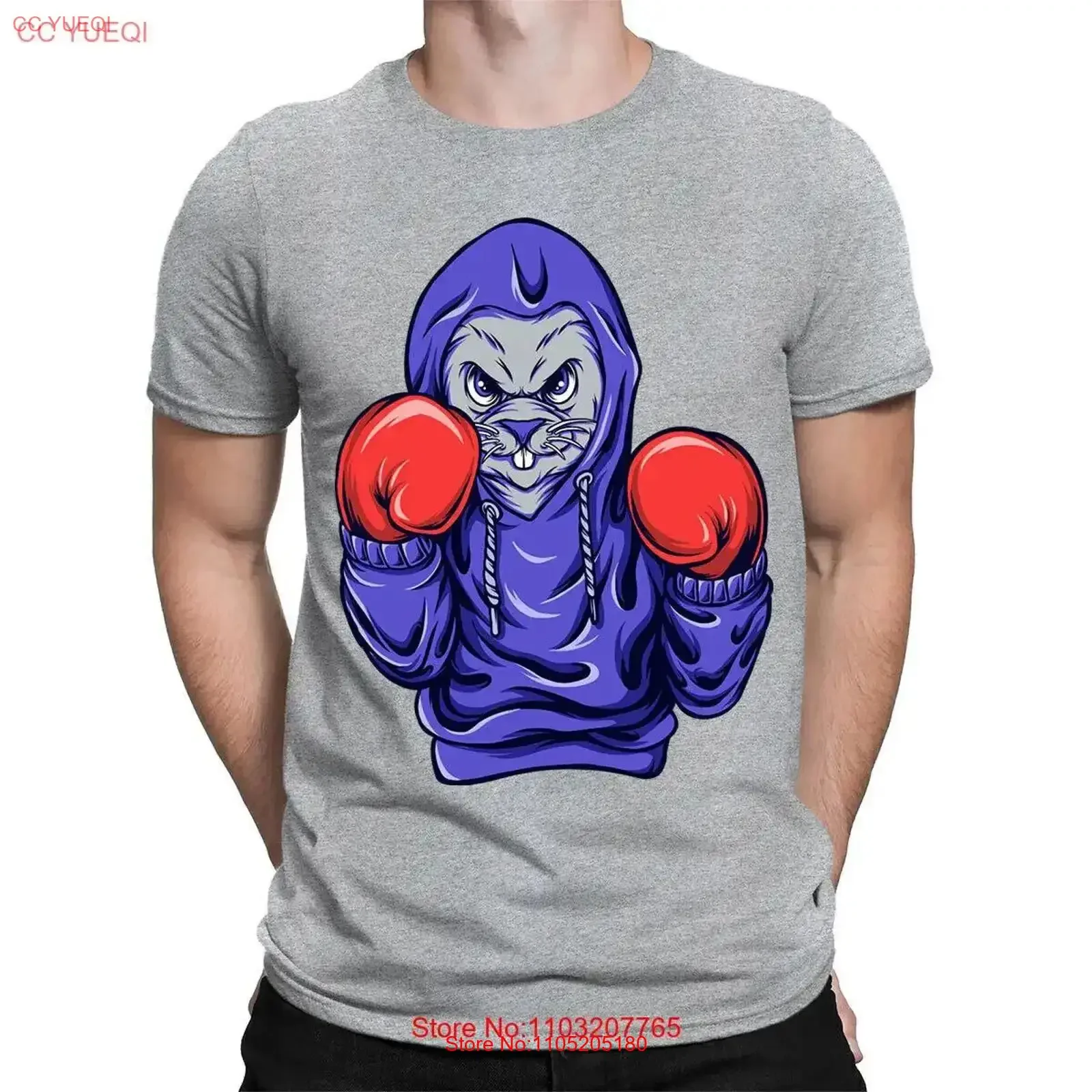 The Boxing Bunny Funny Boxer Player Rabbit T Shirt Top BAL vintage Washed Breathable Versatile homme fashion
