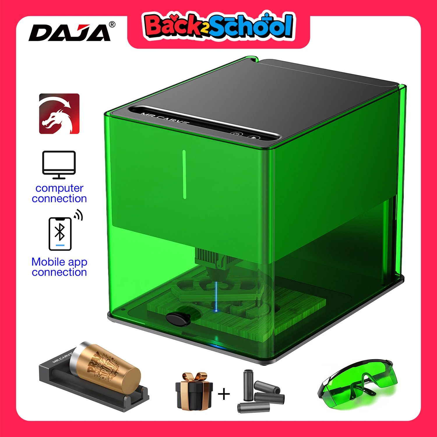 

DAJA V1 Portable Mini Laser Engraving Machine for Business Shop Home Factory Engrave Metal Wood Acrylic Glass Leather Plastic