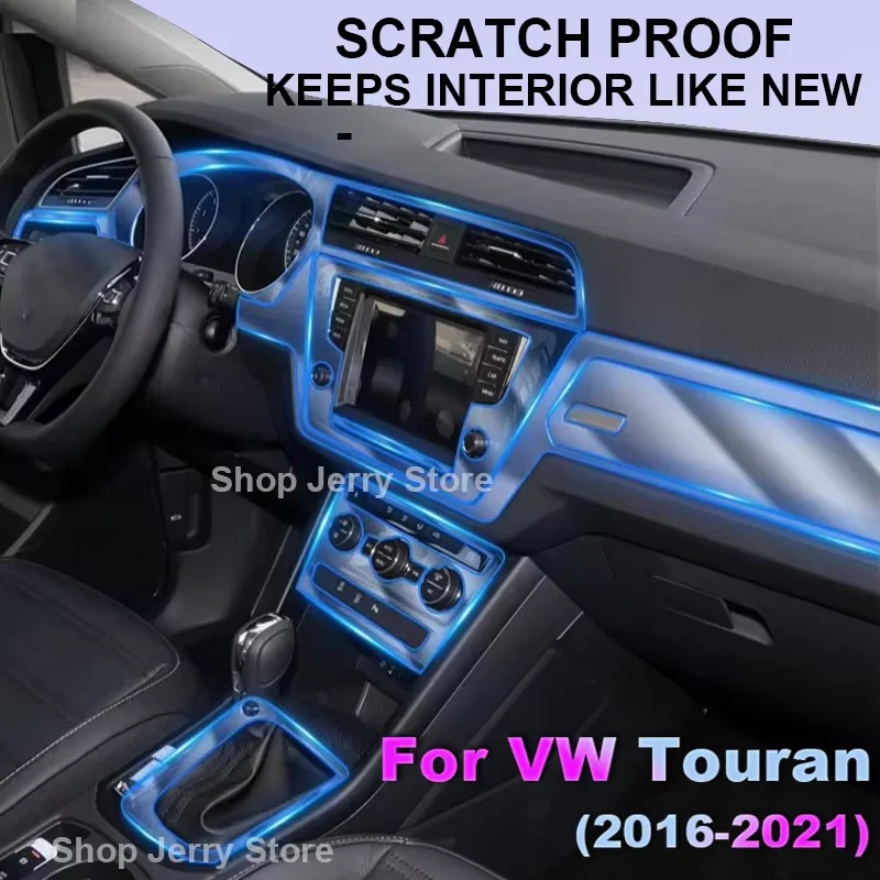 

Anti-scratch Repair Car Stickers For VW Touran (2016-2021) Car Interior Center Console Transparent TPU Protective Film