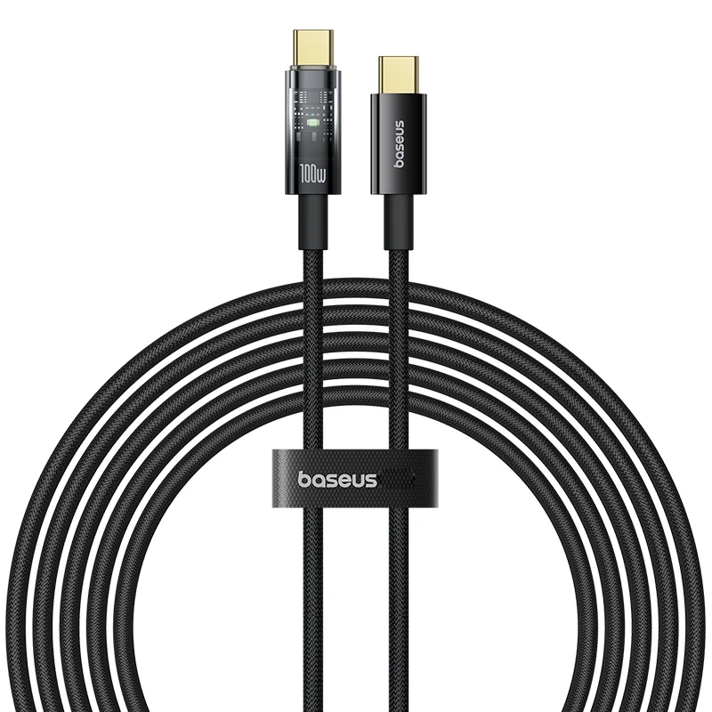 Kabel Baseus 100W Typ C do iPhone 15 16 Automatyczne Wyłączanie USB C PD Szybkie Ładowanie Przewód do Macbook Samsung Xiaomi Kabel USB C — zdjęcie produktu 7