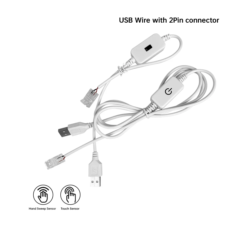 

DC5V USB Wire with 2Pin 8mm 10mm Connector Hand Sweep Dimming Switch Touch Sensor Dimmer Controller for SMD5050 LED Strip Light