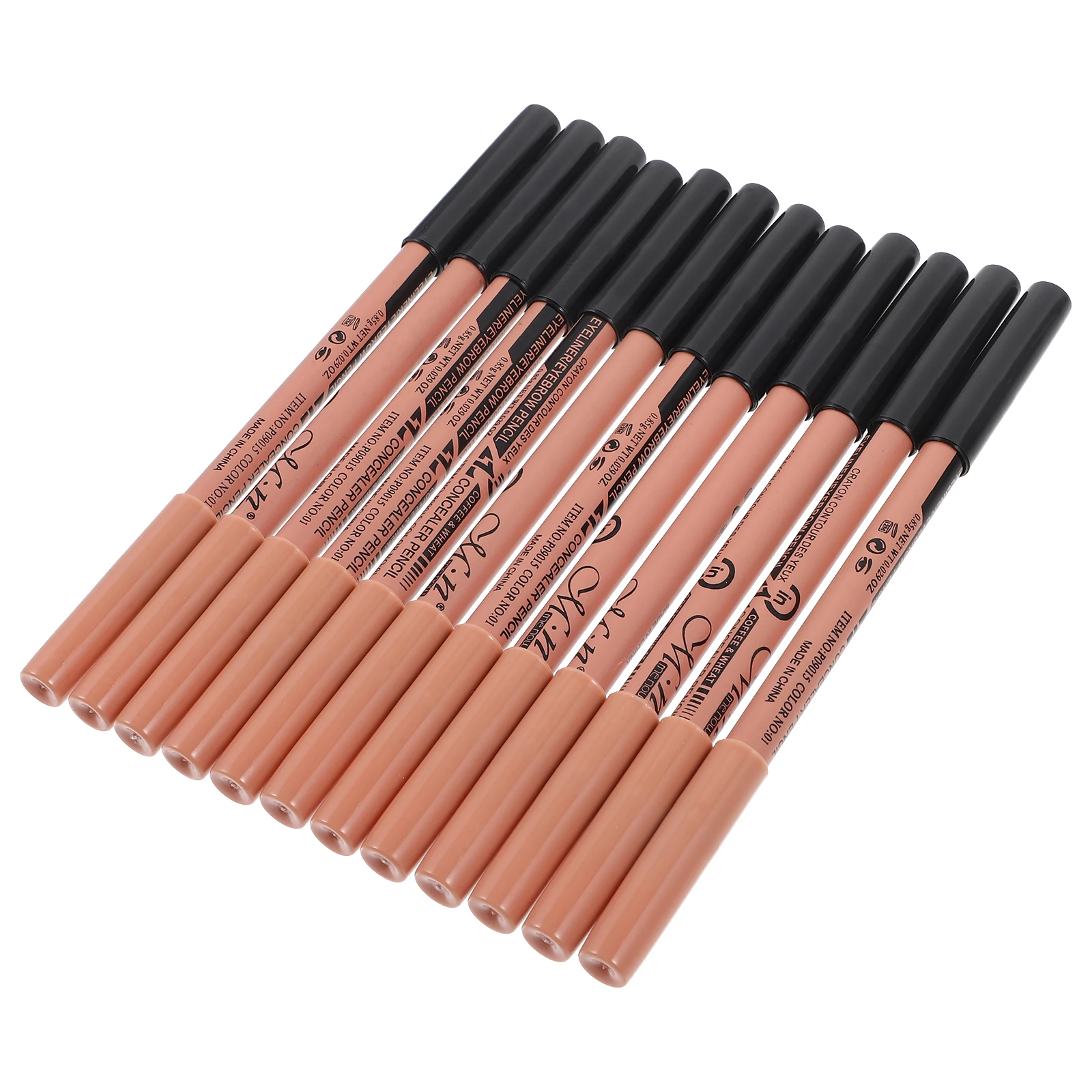 12 pezzi marrone matita per sopracciglia correttore doppia testa nero nudo rosa kit per il trucco degli occhi strumento cosmetico per le donne design robusto