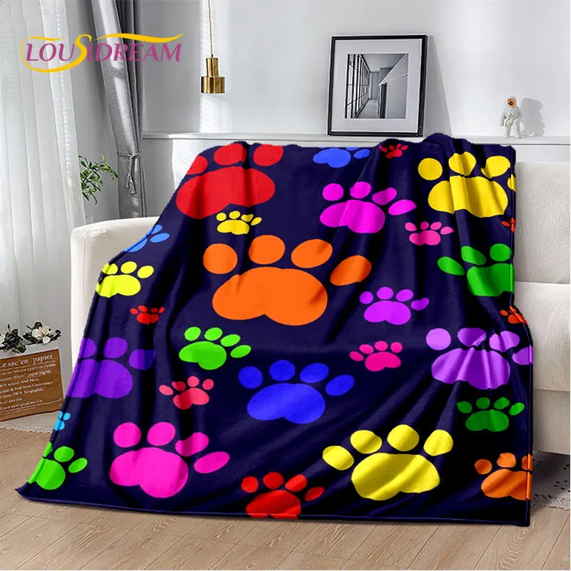 Pets Footprint Sole Series 3D Soft Plush Blanket,Flannel Blanket Throw Blanket for Living Room Bedroom Bed Sofa Picnic Kid Cover