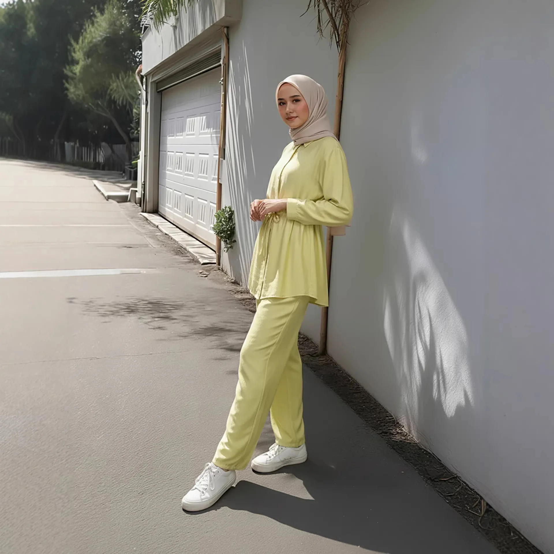 

Скромный мусульманский комплект из 2 предметов, женская рубашка с длинным рукавом на шнурке, широкие брюки, турецкий кафтан, исламская одежда, спортивный костюм, ансамбли