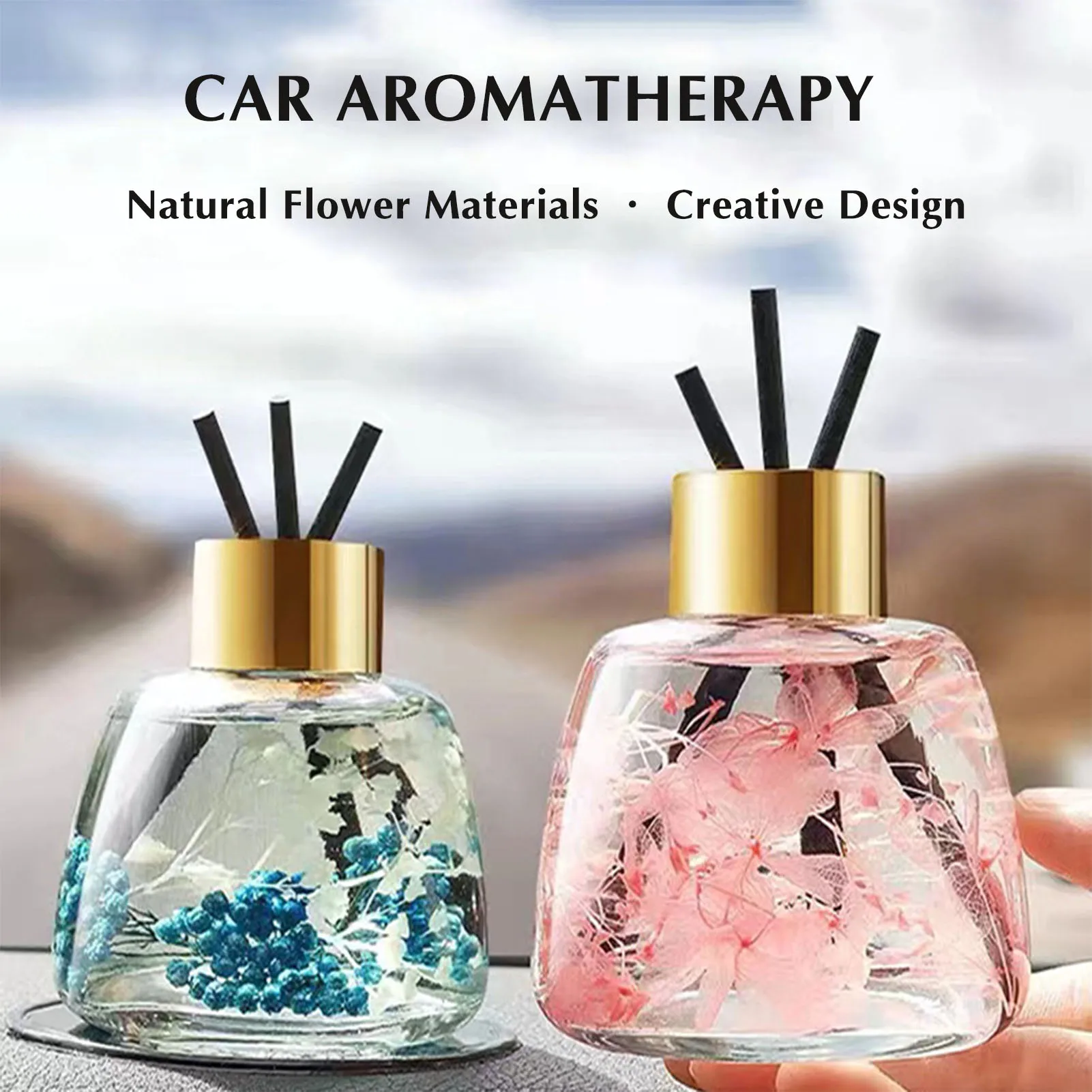 

Aromatherapy Diffuser Glass Essential Oil Bottle Storage Container Modern Decorations Air Fresher for Car Bedroom Study Toilet